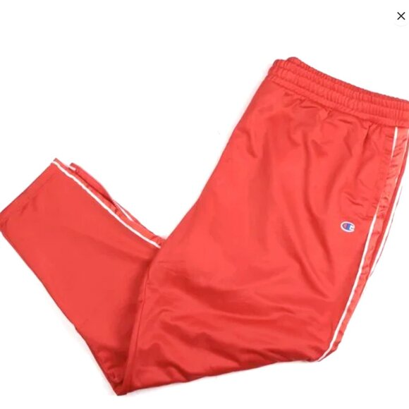 Champion Track Pants Zipper Ankle Red White Stripe Casual Pull On PLUS 3X - Picture 2 of 13